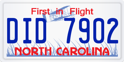 NC license plate DID7902