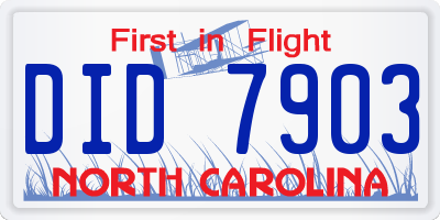 NC license plate DID7903