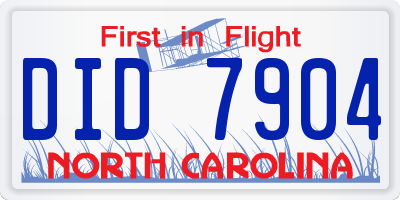 NC license plate DID7904
