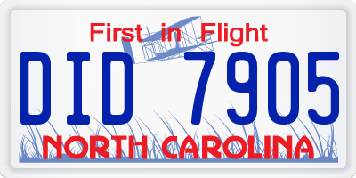NC license plate DID7905