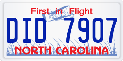 NC license plate DID7907