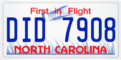 NC license plate DID7908