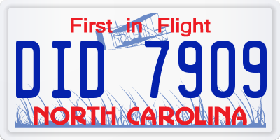 NC license plate DID7909