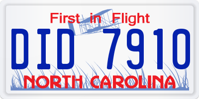 NC license plate DID7910