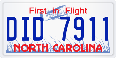 NC license plate DID7911
