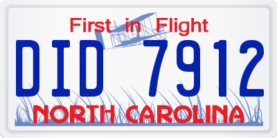 NC license plate DID7912