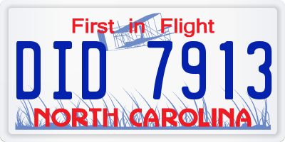 NC license plate DID7913