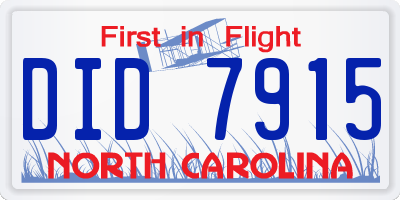 NC license plate DID7915