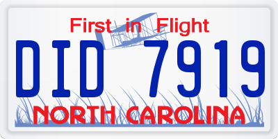 NC license plate DID7919