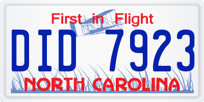 NC license plate DID7923