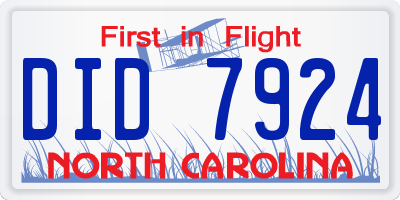 NC license plate DID7924