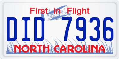 NC license plate DID7936