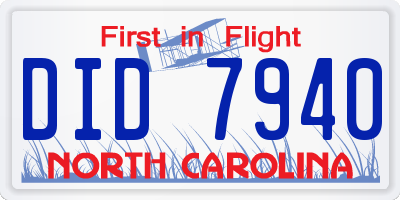 NC license plate DID7940