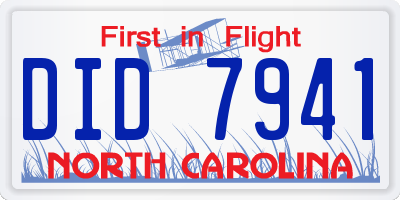 NC license plate DID7941