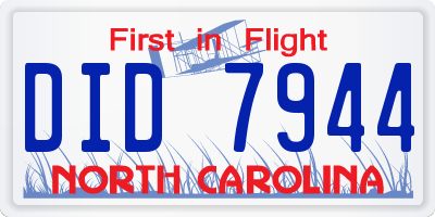 NC license plate DID7944