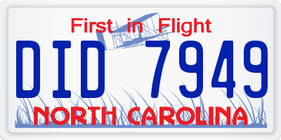 NC license plate DID7949