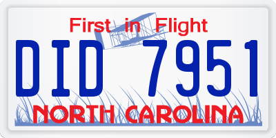 NC license plate DID7951