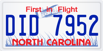 NC license plate DID7952