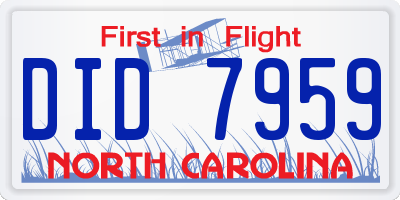 NC license plate DID7959
