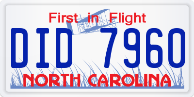 NC license plate DID7960