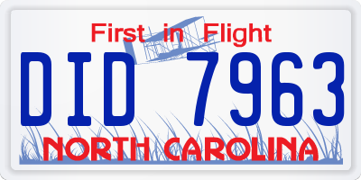 NC license plate DID7963