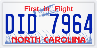 NC license plate DID7964