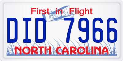 NC license plate DID7966