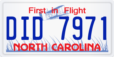NC license plate DID7971