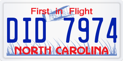 NC license plate DID7974