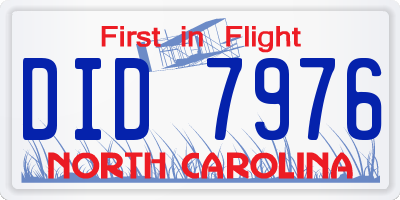NC license plate DID7976