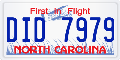 NC license plate DID7979