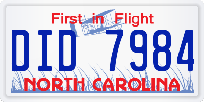 NC license plate DID7984