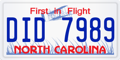 NC license plate DID7989