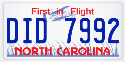 NC license plate DID7992
