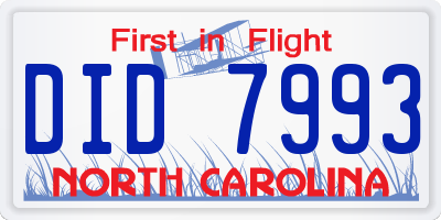 NC license plate DID7993