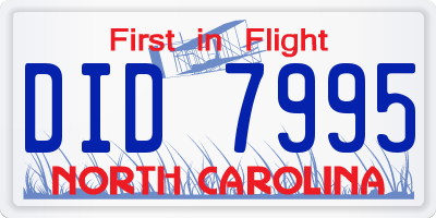 NC license plate DID7995