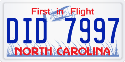 NC license plate DID7997
