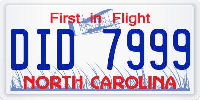 NC license plate DID7999
