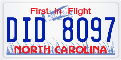 NC license plate DID8097