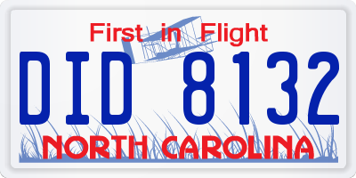 NC license plate DID8132