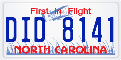 NC license plate DID8141