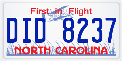 NC license plate DID8237