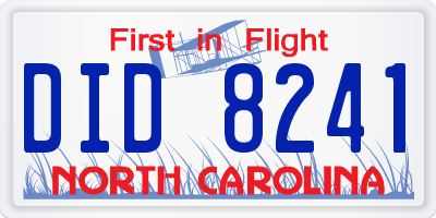 NC license plate DID8241