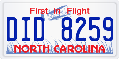 NC license plate DID8259