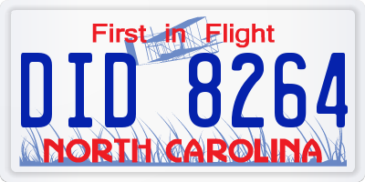 NC license plate DID8264