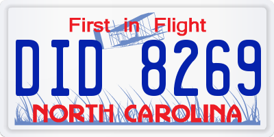 NC license plate DID8269
