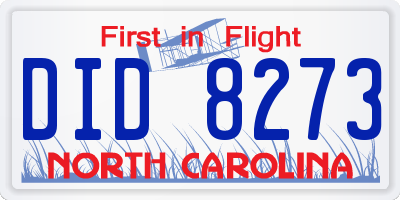 NC license plate DID8273