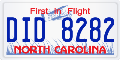 NC license plate DID8282