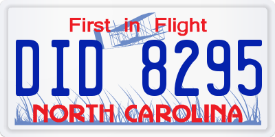NC license plate DID8295