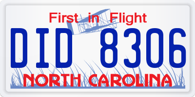 NC license plate DID8306